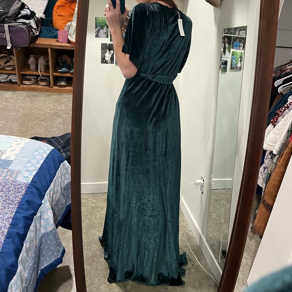 Baltic Born Deep Green Velvet Maxi Dress - Picture 5 of 6